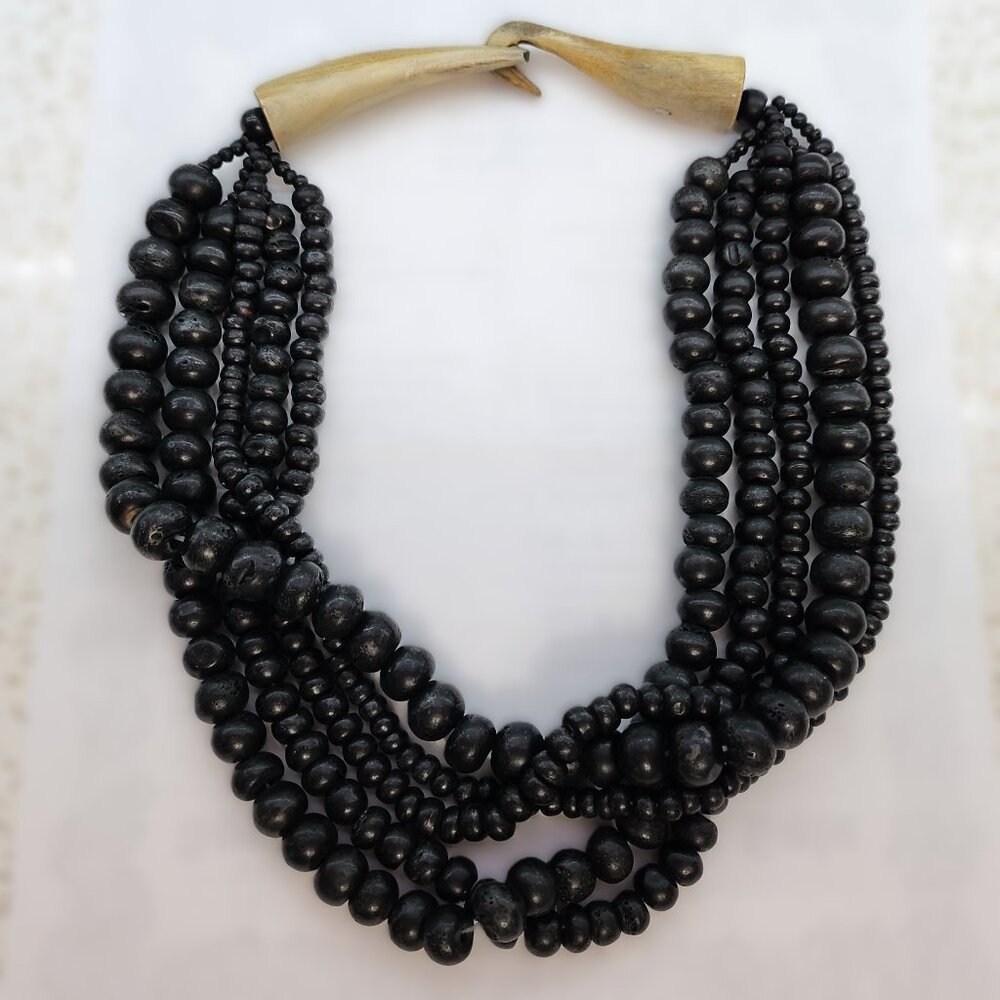 Tribal Bone Closure Beads Necklace